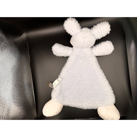 Demdaco Nat & Jules Baby Lovey Blanket Blue White Puppy Flat-a-Pat Rattle 15” - Picture 7 of 11